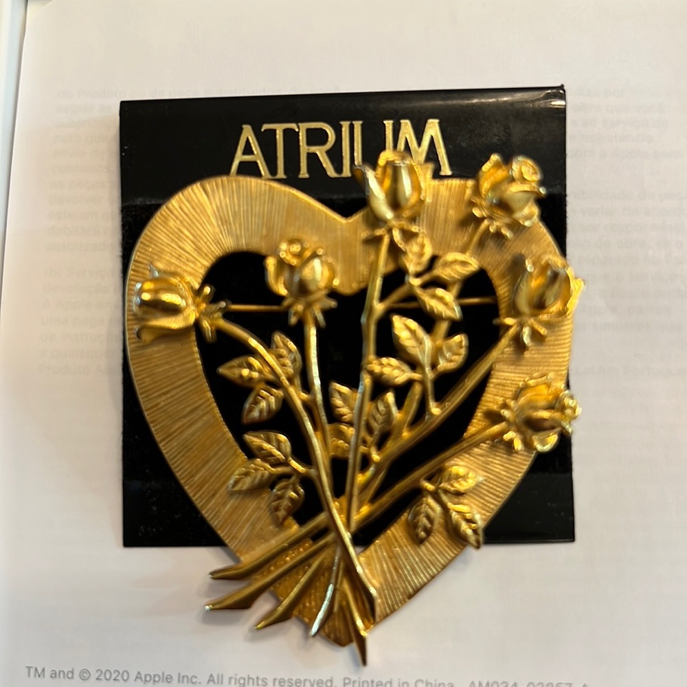Heart and Flowers brooch